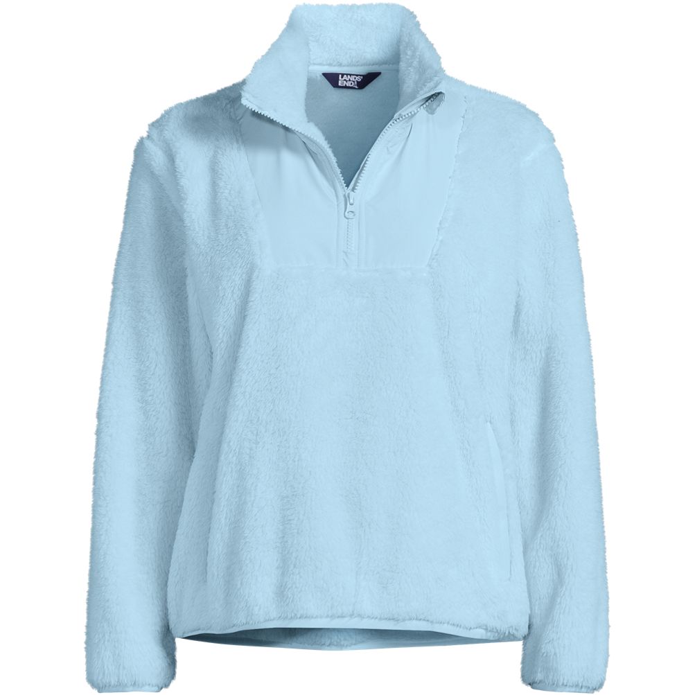 Women s Half Zip Cozy Sherpa Fleece Pullover Lands End