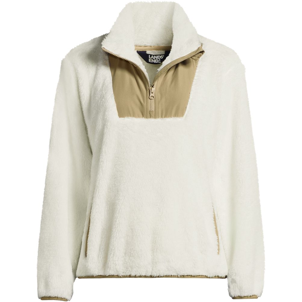 Women's Half Zip Cozy Sherpa Fleece Pullover | Lands' End