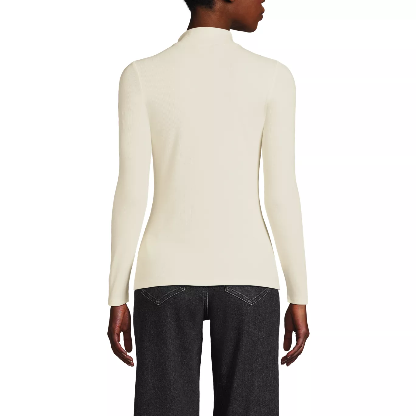 Women's Drapey Rib Skimming Long Sleeve Mock Neck