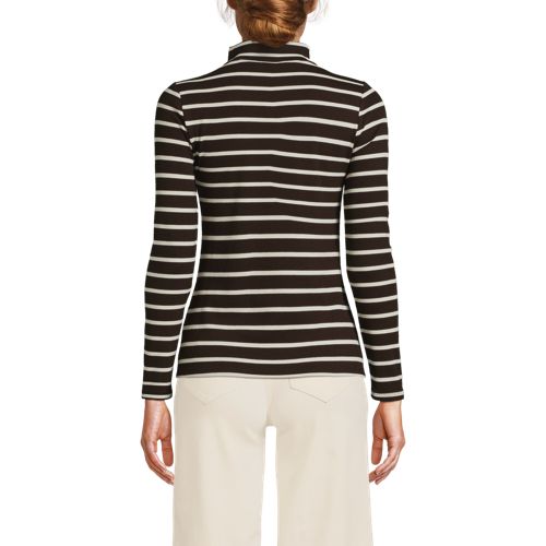 Lands' End Softes Stehbund-shirt, Damen, Größe:36-38 Regular, Braun, Elasthan/viskose/viskose-mischung, By Lands' End 