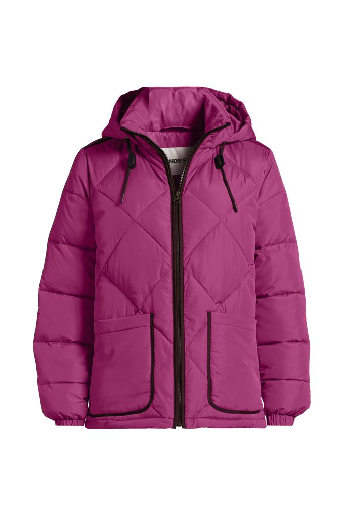 Women's FeatherFree Insulated Diamond Quilted Jacket - Lands' End - Red - M