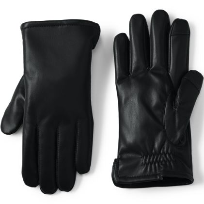 Men's Cashtouch Lined Faux Leather Glove - primary