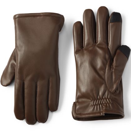 Men's Cashtouch Lined Faux Leather Glove - primary