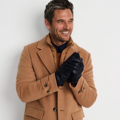 Men's Cashtouch Lined Faux Leather Glove - image 1