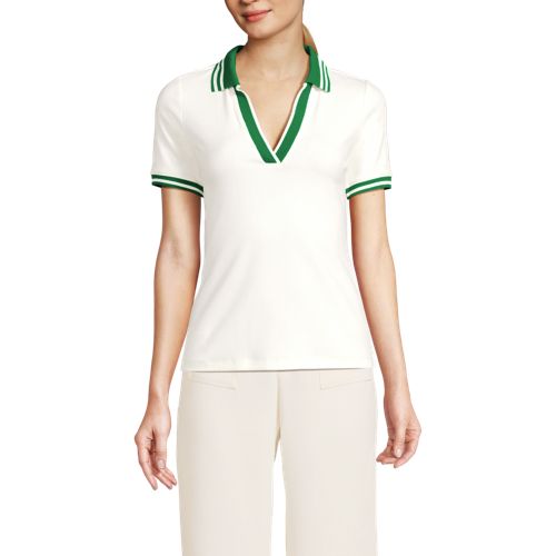 Women's Wide Rib Polo Shirt, Front
