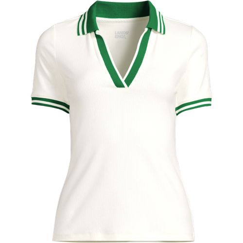 Women's Wide Rib Polo Shirt, Front