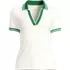 Women's Wide Rib Polo Shirt, Front