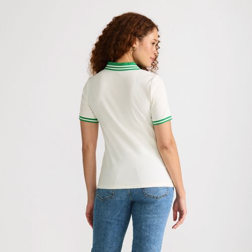 Women's Wide Rib Polo Shirt, Back