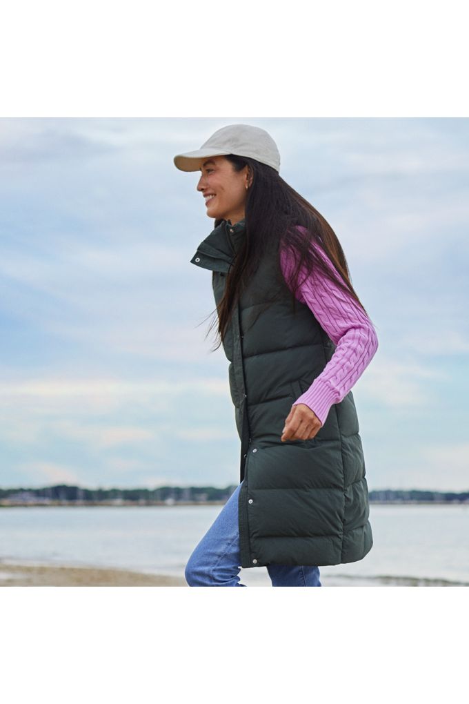Lands' End Women's Max 600 Down Puffer Vest In Green