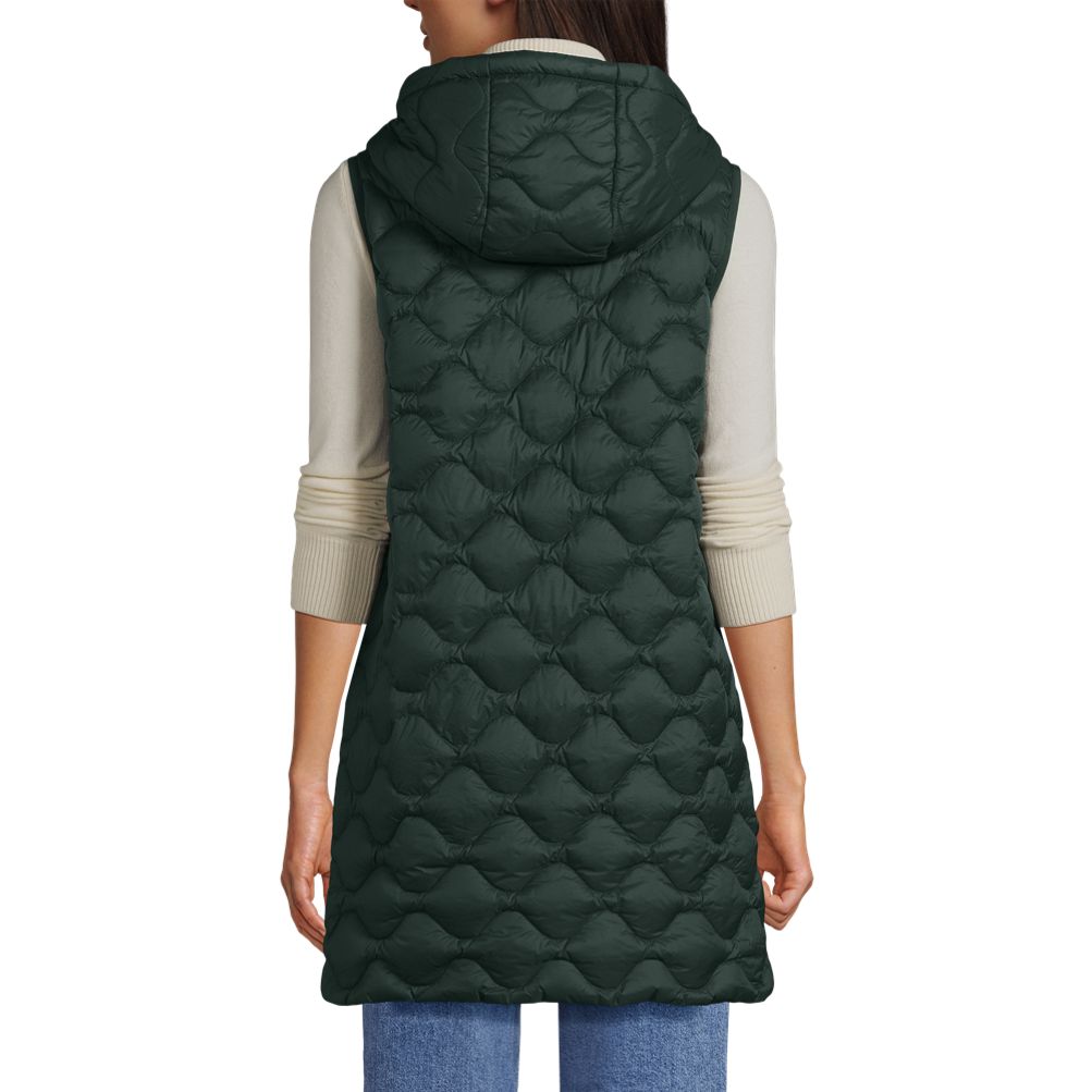 Women's Wanderweight Packable Down Long Vest | Lands' End