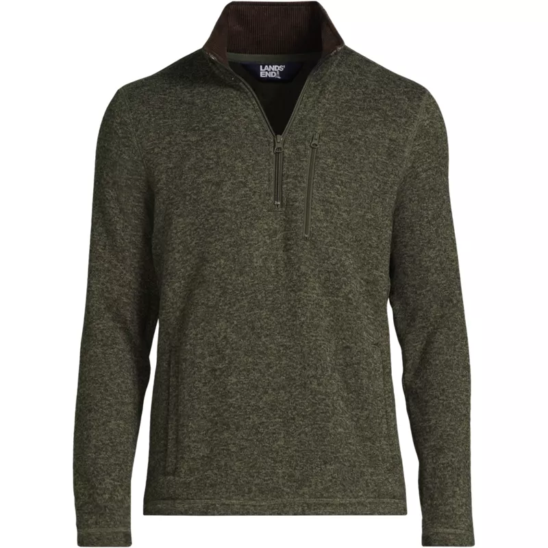Men's Sweater Fleece Quarter Zip Pullover, Front