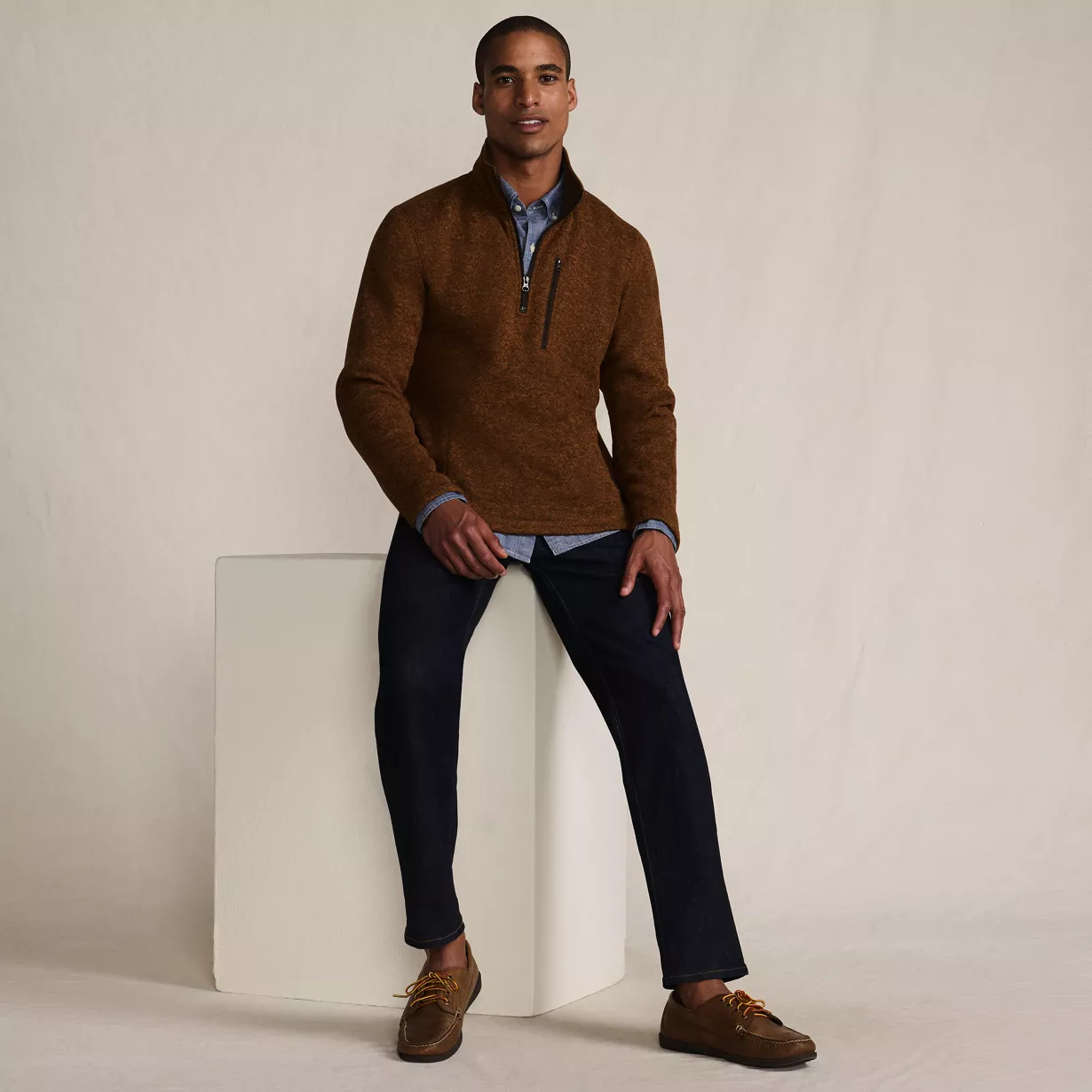 Men's Sweater Fleece Quarter Zip Pullover