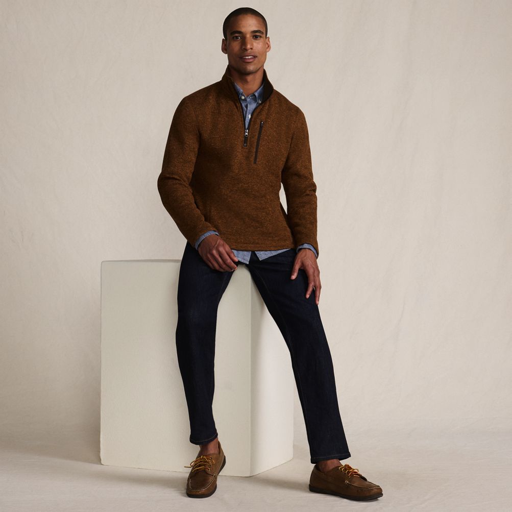 Men's Sweater Fleece Quarter Zip Pullover | Lands' End