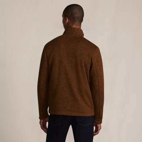 Men's Sweater Fleece Quarter Zip Pullover, Back