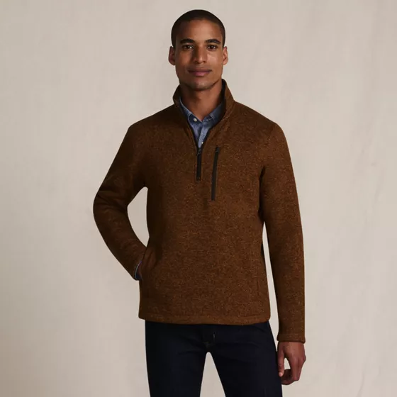 Men's Sweater Fleece Quarter Zip Pullover - primary