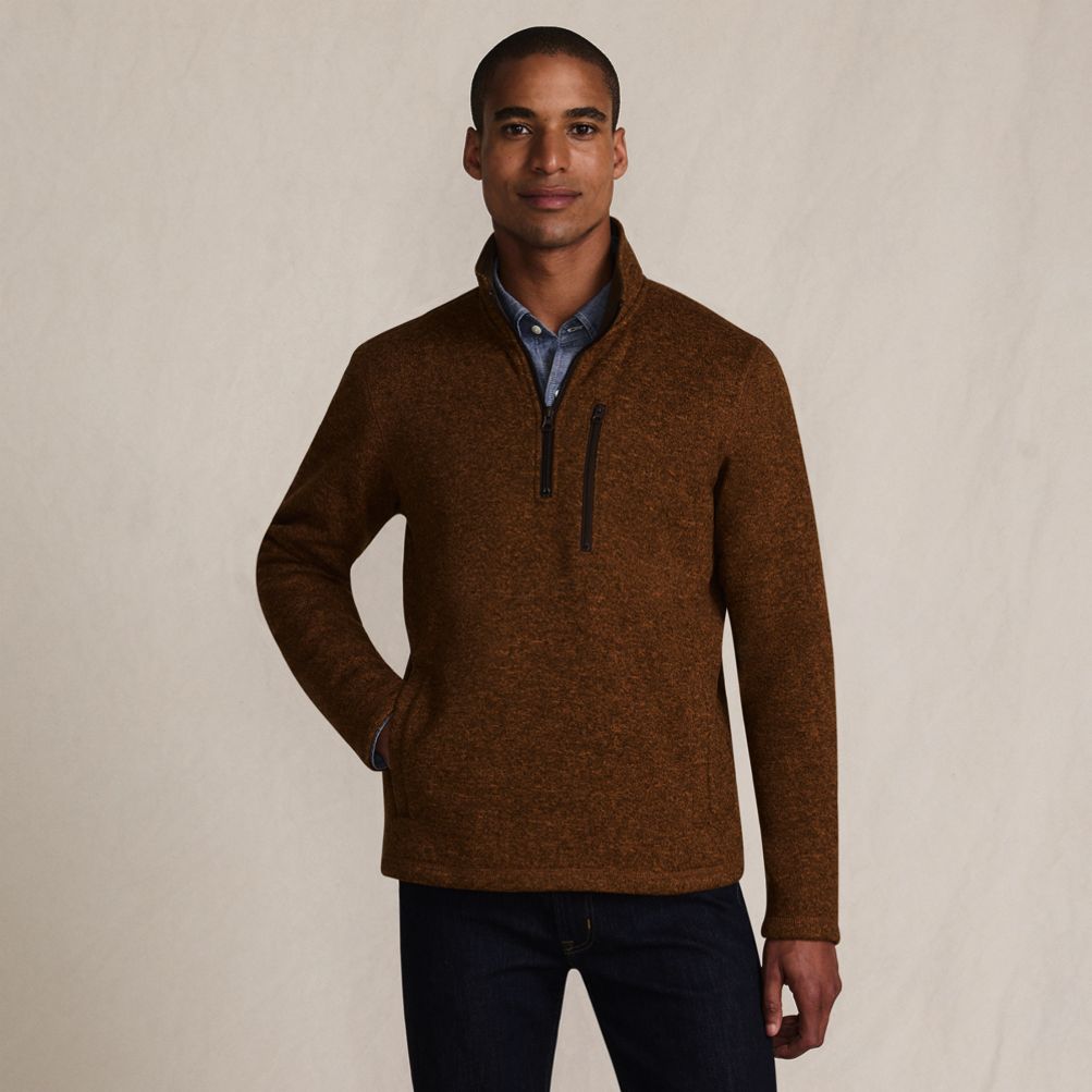 Men's Sweater Fleece Quarter Zip Pullover | Lands' End