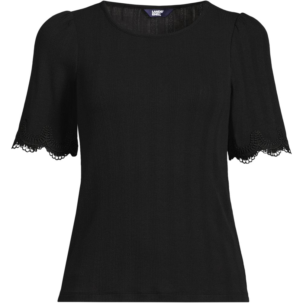 [LOW CLASSIC] / ☆ 25SS POINTELL LACE T-SHIRT / BLACK 548347_LEPP_LF_BLA?$xl$&wid=