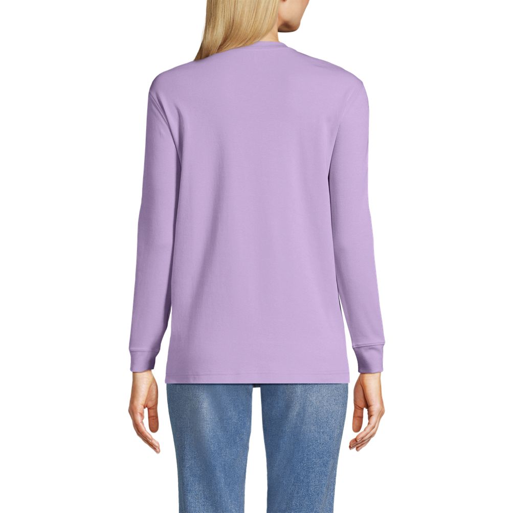 Women's Cotton Relaxed Long Sleeve Crew Neck | Lands' End