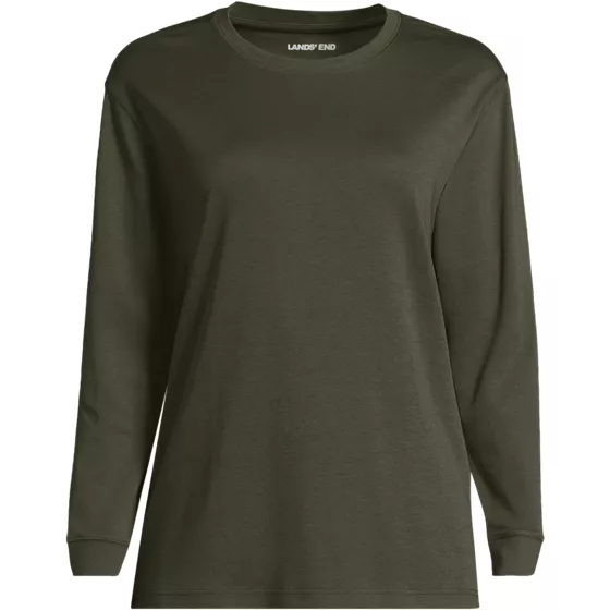 Women's Cotton Relaxed Long Sleeve Crew Neck - primary