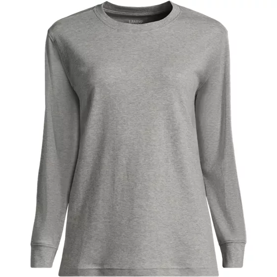 Women's Cotton Relaxed Long Sleeve Crew Neck - primary