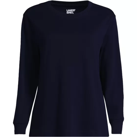 Women's Cotton Relaxed Long Sleeve Crew Neck - primary