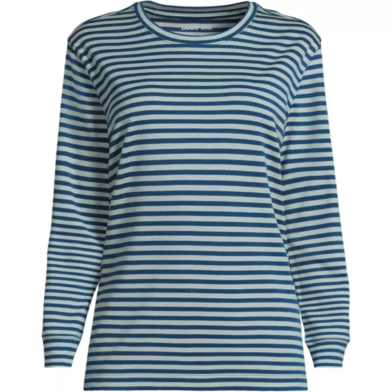 Women's Plus Size Cotton Relaxed Long Sleeve Crew Neck - primary