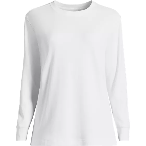Women's Cotton Relaxed Long Sleeve Crew Neck - primary