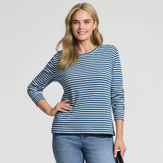 Women's Cotton Relaxed Long Sleeve Crew Neck - primary