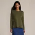 Women's Cotton Relaxed Long Sleeve Crew Neck, Front