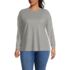 Women's Plus Size Cotton Relaxed Long Sleeve Crew Neck, Front