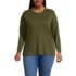 Women's Plus Size Cotton Relaxed Long Sleeve Crew Neck, Front