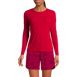 Women's Crew Neck Long Sleeve Rash Guard UPF 50 Sun Protection Swim Tee, Front