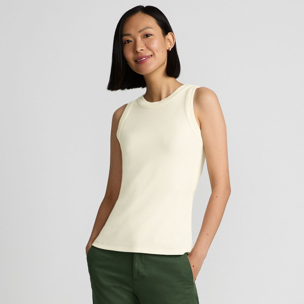 Women's Drapey Rib Skimming Tank Top | Lands' End