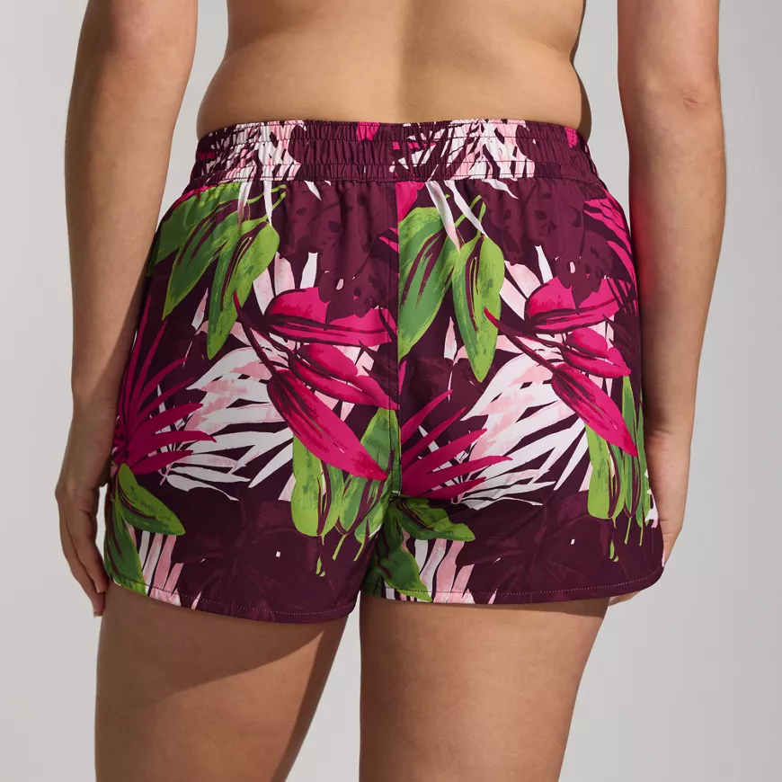 Women's Woven Packable 3" Dolphin Hem Swim Cover-up Shorts
