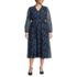 Women's Plus Size Lurex Chiffon V Neck Midi Dress, Front