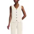 Women's Crepe Button Front Vest, Front