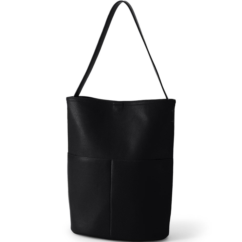 Women s Faux Leather Bucket Bag Lands End