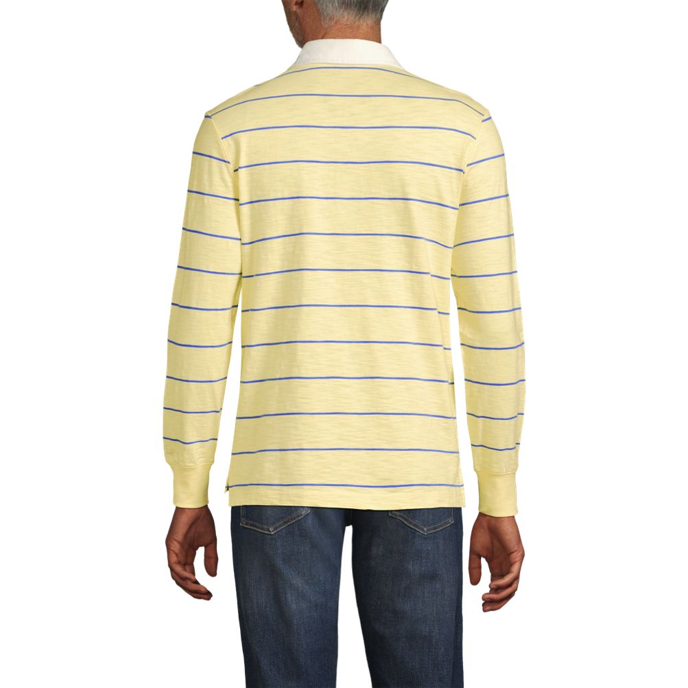 Men's Long Sleeve Textured Rugby Polo | Lands' End