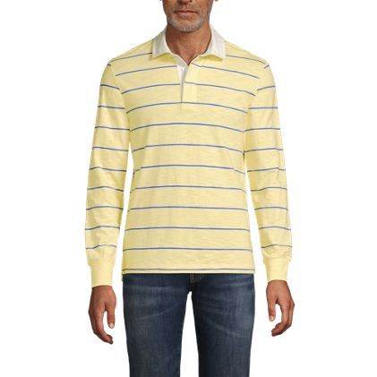 Men's Long Sleeve Textured Rugby Polo - image 5