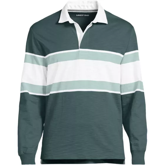 Men's Long Sleeve Lightweight Slub Rugby Polo - primary