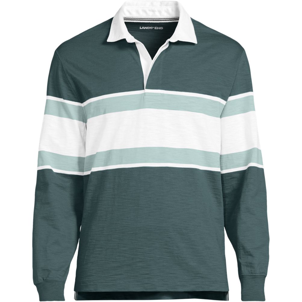 最終値下げ sequel rugby shirt l/s Lサイズ 新品 Men's Long Sleeve Lightweight Slub Rugby Polo | Lands' End
