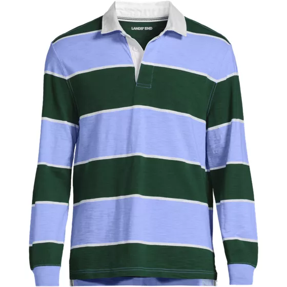 Men's Long Sleeve Lightweight Slub Rugby Polo - primary