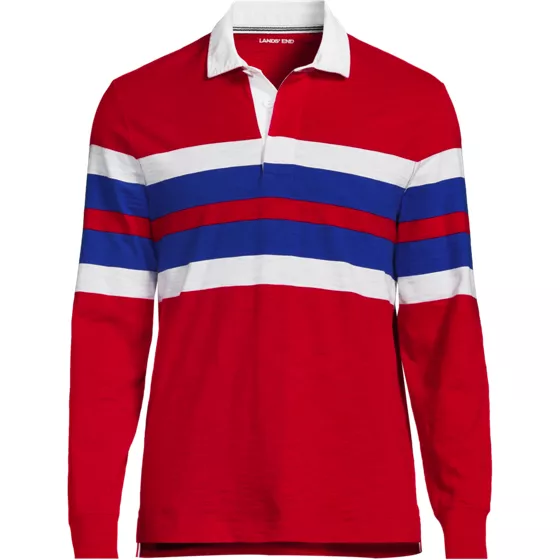 Men's Long Sleeve Lightweight Slub Rugby Polo - primary