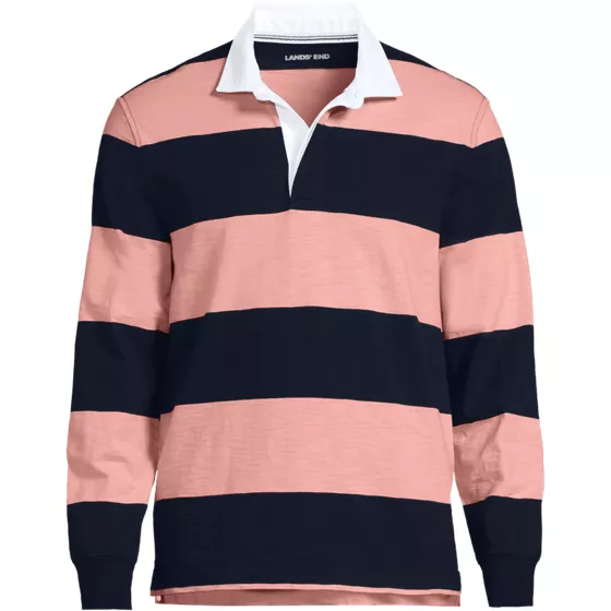 Men's Long Sleeve Lightweight Slub Rugby Polo - primary