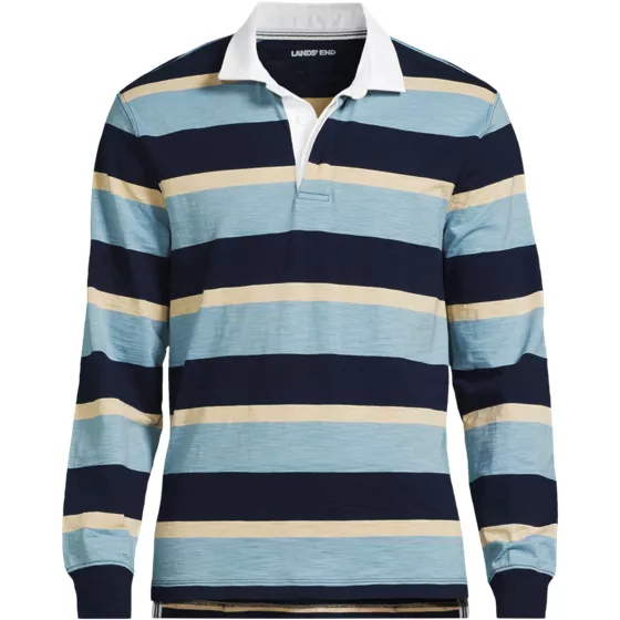 Men's Long Sleeve Lightweight Slub Rugby Polo - primary