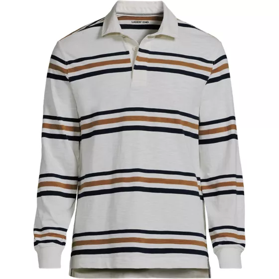 Men's Long Sleeve Lightweight Slub Rugby Polo - primary