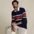 Men's Long Sleeve Textured Rugby Polo, alternative image