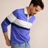 Men's Long Sleeve Textured Rugby Polo, alternative image