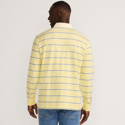 Men's Long Sleeve Textured Rugby Polo - image 1