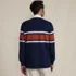 Men's Long Sleeve Textured Rugby Polo, Back